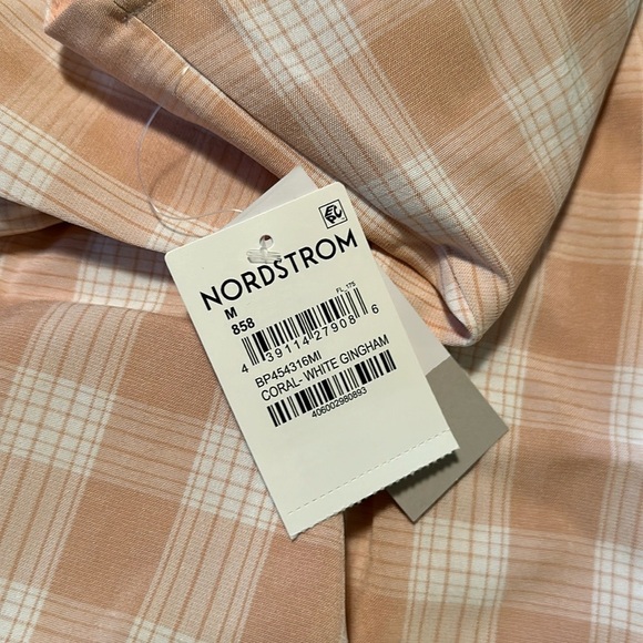 NWT Nordstrom BP Tank Minidress Pink and White Plaid Square Neck Medium - Picture 8 of 9